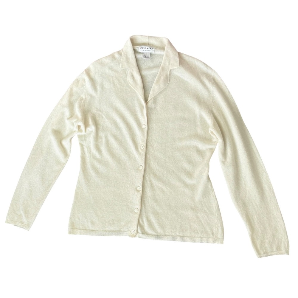 Sutton Studio Vintage 100% Cashmere Cardigan Sweater Collared L Hong Kong